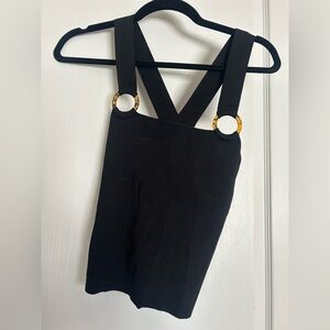 Tortoise shell Black Sleeveless Top